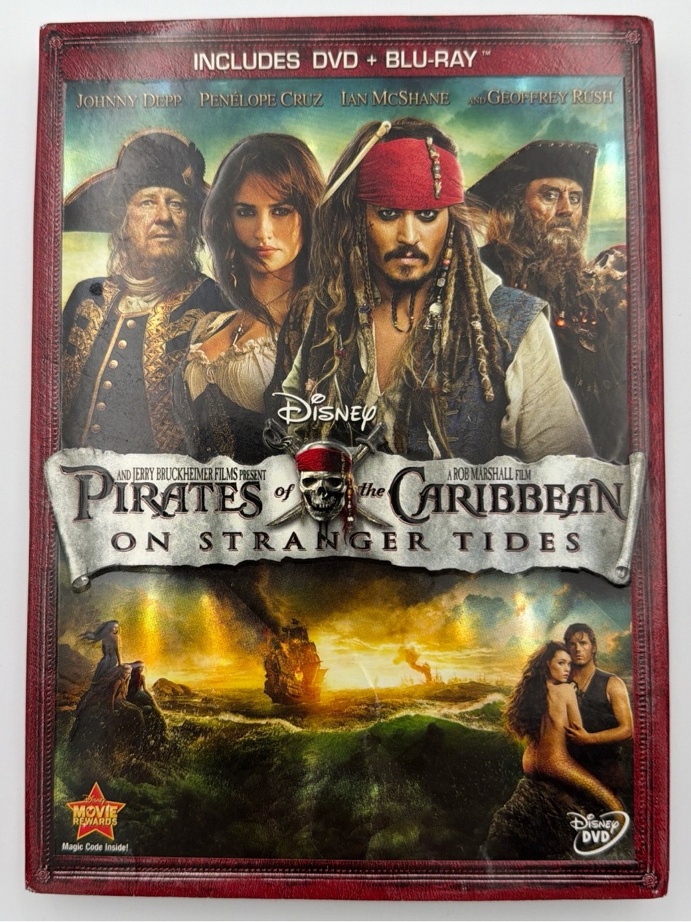 Pirates of the Caribbean: On Stranger Tides DVD + Blu‑ray - Red Cover